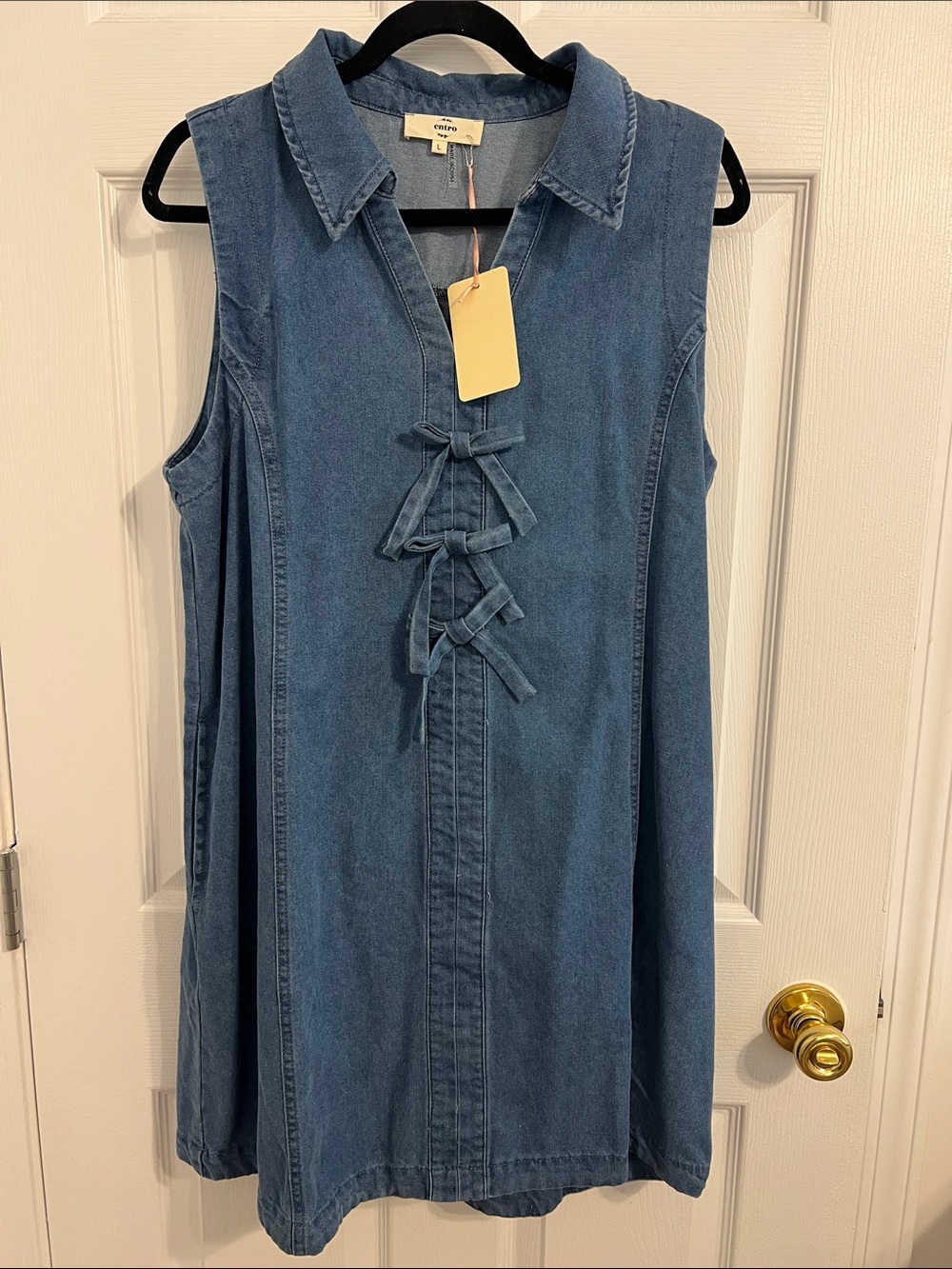 NWT Jean Dress with Bows